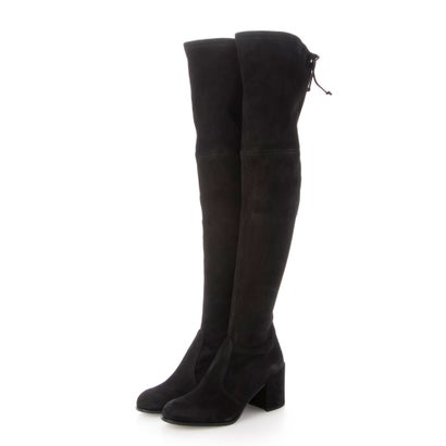 スチュアート ワイツマン STUART WEITZMAN TIELAND  スエードニーハイ 伸ばすことブーツ （BLACK SUEDE STR）