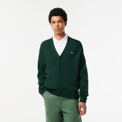 ラコステ LACOSTE ガーター編みVのど首ジレー （緑であること）