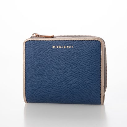 ナチュラルビューティー バッグアンドウォレット NATURAL BEAUTY BAG & WALLET シュガリ 2つ折り財布 キズの目立ちにくい型押し牛革 （ネイビー）