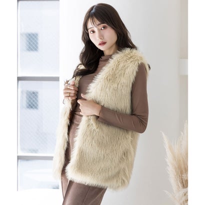 ジュリアブティック JULIA BOUTIQUE フェイクファーベスト/22543 （Beige）