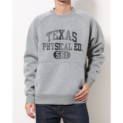 チャンピオン Champion メンズ ニットジャケット TECH WEAVE 3LS CREW NECK SWEATSHIRT_ C8-WS004 （グレー）