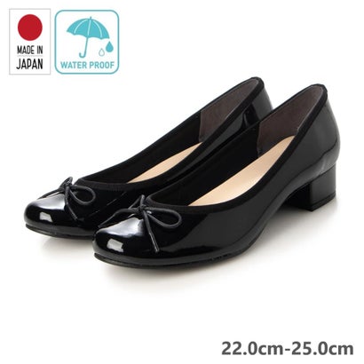 アイケープラス IKplus レイン対応 晴雨兼用 整体師と一緒に作った美脚美姿勢パンプス 日本製 ラウンドトゥヒールバレエシューズ ■ブラックE■ 7955 パンプス コンフォートシューズ フラッ
