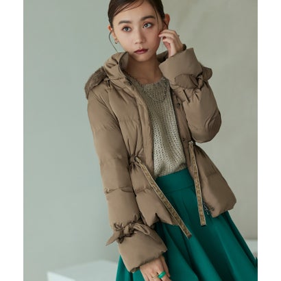 ルイルエブティック RUIRUE BOUTIQUE 洗える ｜ ラビットファーフードショートダウンジャケット ｜ レディース アウター 羽織 体型覆いかぶせる 保温 生あたたかい 遊撃手厚地の外套 遊撃手丈 真っただ中丈 ミド