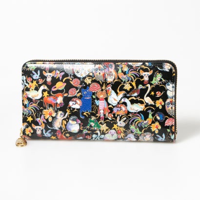 ツモリチサト キャリー tsumori chisato CARRY 森のどうぶつたち ラウンドファスナー長財布 (ブラック)|LOCOMALL(ロコンド公式ストア)