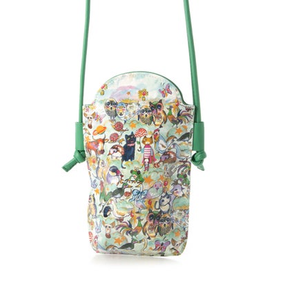 ツモリチサト キャリー tsumori chisato CARRY 森のどうぶつたち ポーチ スマホポシェット ショルダーケース (ホワイト)