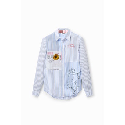 デシグアル Desigual パッチ ストライプ シャツ （ブルー）｜LOCOMALL（ロコンド公式ストア）