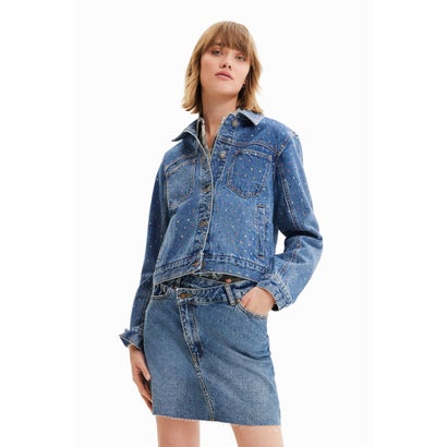 デシグアル Desigual スタッズ デニムトラッカージャケット （ブルー）