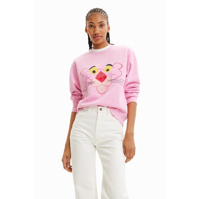 デシグアル Desigual Pink Panther ウォッシュスウェットシャツ （ピンク/レッド）