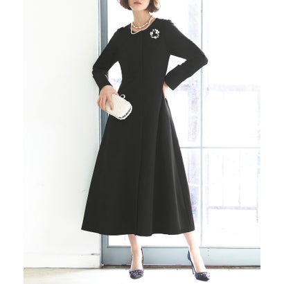 ルイルエブティック RUIRUE BOUTIQUE フィット＆フレアロングワンピースドレス （ブラック）