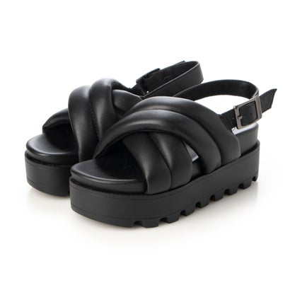 ミネトンカ MINNETONKA はりつけ台三尺帯厚底サンダル 23m03-bl （BLACK）
