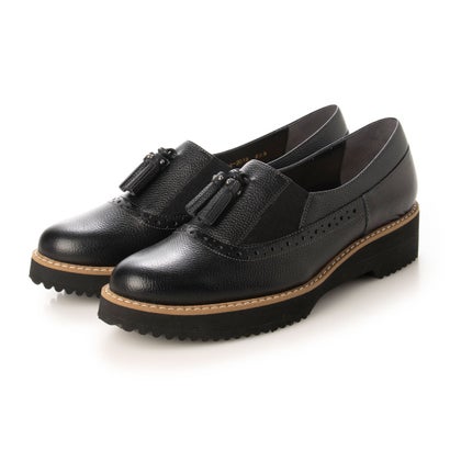 【本革 / 日本製】 バークレー BARCLAY タッセルモチーフ トラッドスタイル 厚底スリッポン （BLK）