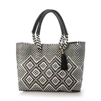 ヒマワリ HIMAWARI 編み込みBAG （BLACK/WHITE）