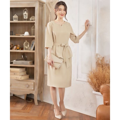 お召しもの足し加える DRESS+ 寄りあいお召しもの セットアップ 2way 袖付き添い人 御芽出度 （ベージュ）
