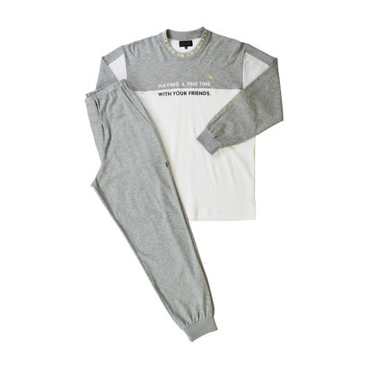 アダバット 伸び伸びする御召しもの アンダー御召しもの adabat RELAX WEAR / UNDER WEAR 長袖クルーネックニットパジャマ （モクグレー）