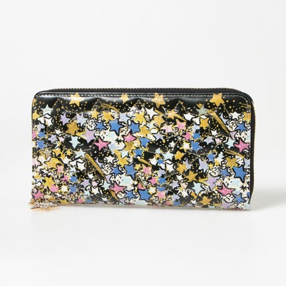 ツモリチサト 持ちはこび tsumori chisato CARRY ギャラクシーパネル ラウンドジッパー長札入れ 金入れ なめし革キルティング （黒いこと） バッグ・小物・ブランド雑貨-レディース財布