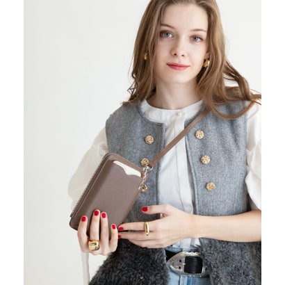 スタイロ styiro 本革 リアルレザースマホミニショルダーバッグ（モカ）