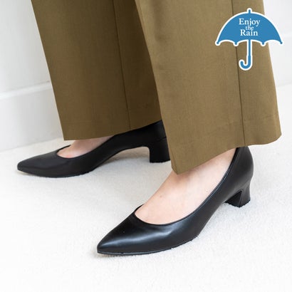 ラウナレア Launa lea 【雨水相応う】チャンキーヒールパンプス(R9486) （黒いこと）