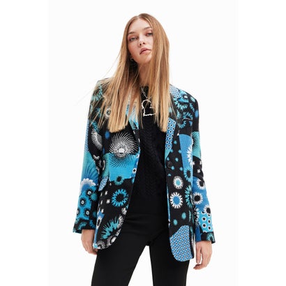 デシグアル Desigual パッチワーク ジャカードブレザー （ブルー）