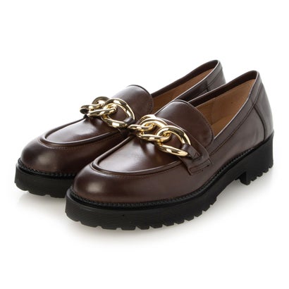 インターショシュール INTER-CHAUSSURES ラウンドトウチェーンローファー （まっ黒い赤銅色） レディース靴-ローファー-靴