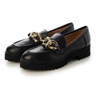 インターショシュール INTER-CHAUSSURES ラウンドトウチェーンローファー （黒いこと） ローファー-靴
