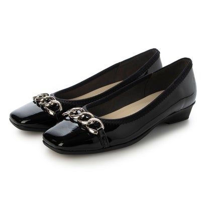 ブリジットバーキン ウォーク Bridget Birkin Walk チェーンモチーフウォーキングパンプス (ブラックエナメル)|LOCOMALL(ロコンド公式ストア)