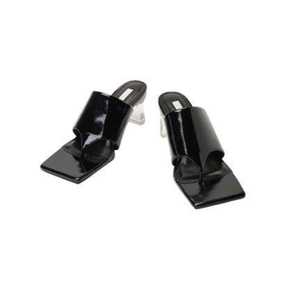 エイミーイストワール EIMY ISTOIRE クリアヒールトングサンダル （BLACK）