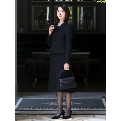 ニナーズ nina's ブラックフォーマル・喪服・礼服/大きいサイズ/前開きワンピース/スーツ （BLACK）