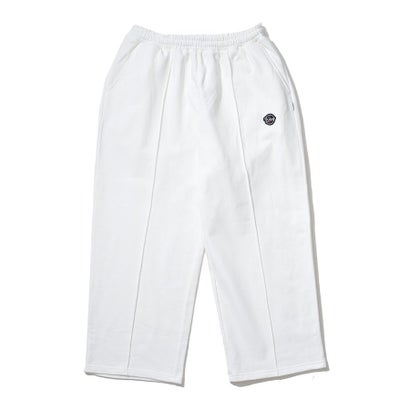 ケボズ KEBOZ BB SMALL WAPPEN SWEAT PIN TUCK PANTS WHITE (WHITE)