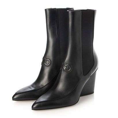 サルバトーレフェラガモ Salvatore Ferragamo Marine calfskin ankle boots （BLACK）