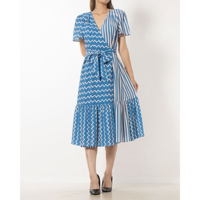 位相角 八つ Phase Eight Shelby Zig Zag Dress （Blue/Cream）