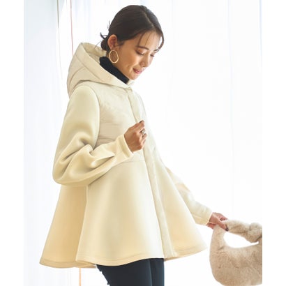 ルイルエブティック RUIRUE BOUTIQUE ダンボールニット ライトダウンジャケット | レディース アウター 羽織 体型カバー 保温 暖かい 軽量 ショートコート キルティング フード ライトアウター|LOCOMALL(ロコンド公式ストア)
