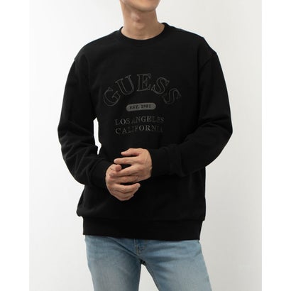 ゲス GUESS Lettering Embroidery Sweatshirt (BLK) トップス スウェット|LOCOMALL(ロコンド公式ストア)