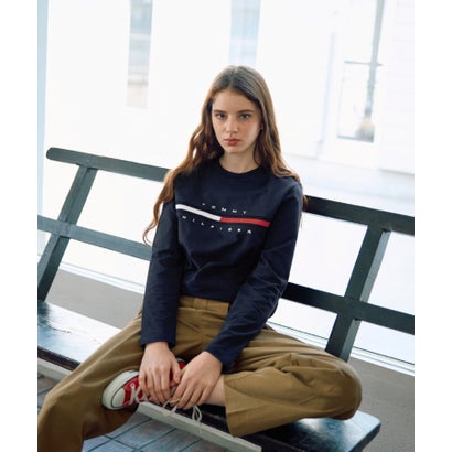 トミー ヒルフィガー TOMMY HILFIGER 【オンライン限定】トミー ヒルフィガーロゴロングスリーブTシャツ / TINO TEE （ネイビー）