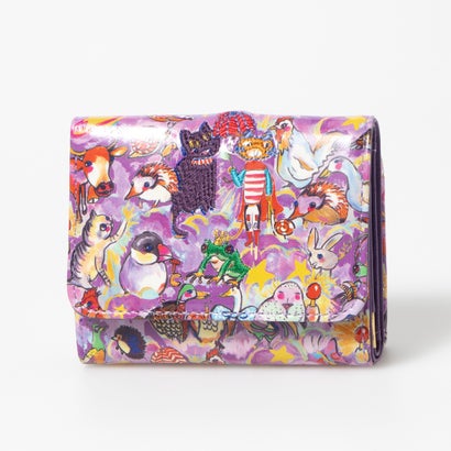 ツモリチサト キャリー tsumori chisato CARRY 森のどうぶつたち ミニ財布 折り財布 （パープル）