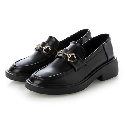 自然的フレックス NATURAL FLEX Square Chunky Loafer （BLACK）