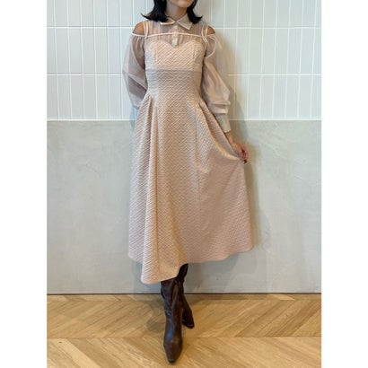 エイミーイストワール EIMY ISTOIRE シアーコンビテクスチャーワンピース （PINK）