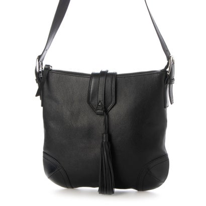 レザーラボラトリー Leather Laboratory フリンジ本革ショルダーバッグ （BLACK）