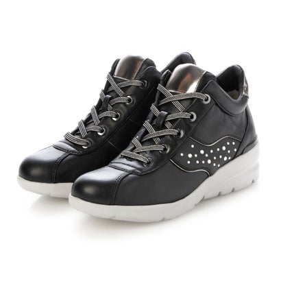 フィットジョイ FITJOY 軽さ mid cut キラキラスニーカー （BLK/GRY）