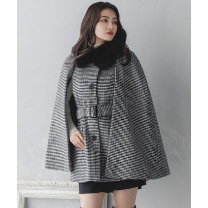 ジュリアブティック JULIA BOUTIQUE フェイクファー付きケープコート/23575 (BlackxWhite)|LOCOMALL(ロコンド公式ストア)