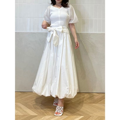 エイミーイストワール EIMY ISTOIRE フロントボタンバルーンスリーブニットプルオーバー （WHITE）