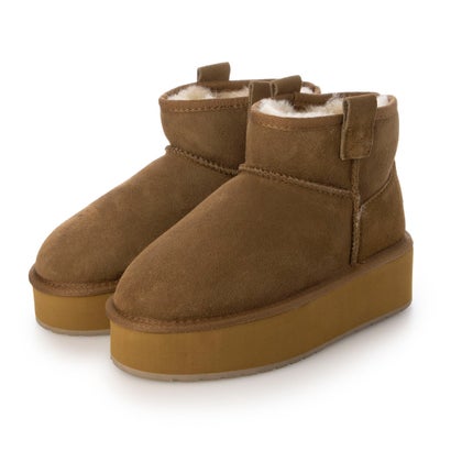 エミュ オーストラリア連邦 EMU Australia Foy Flatform Micro ボリュームソール ムートンブーツ W13073 厚底 シューズ レディース （Chestnut）