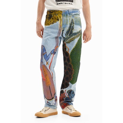デシグアル Desigual バーラット刷り上げる 引っ切り無いデニム （青色）