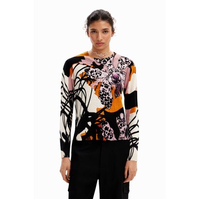 デシグアル Desigual M. Christian Lacroix 蘭モチーフ セーター （ホワイト）