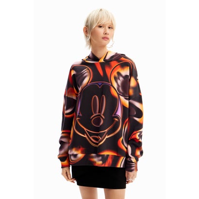 デシグアル Desigual ミッキーマウス オーバーサイズフーディ （薄墨色/黒いこと） トップス-レディースファッション-スウェット・トレーナー