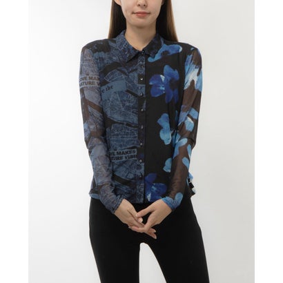 デシグアル Desigual アーティパッチワーク チュールTシャツ （ブルー）