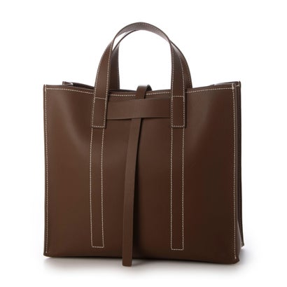 トミエコ Tomieco LEATHER トートバッグ 本革 スクエア (BROWN)