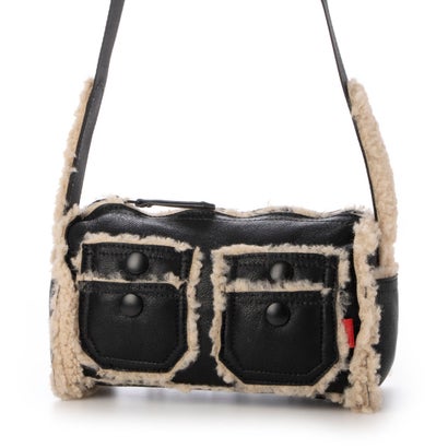 トミエコ Tomieco LEATHER スクエアショルダーバッグ 本革orムートン (BLACK/BEIGE)|LOCOMALL(ロコンド公式ストア)