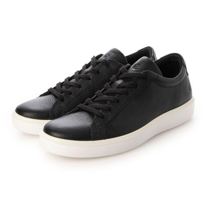 山びこ ECCO メンズ 本革 スニーカー ホンブルグ帽 60 （BLACK）