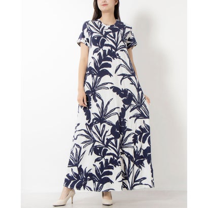 フェイズ エイト Phase Eight Michaela Palm Dress （Ivory/Navy）