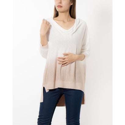 フェイズ エイト Phase Eight Clare Cowl Dip Dye (White/Stone)|LOCOMALL(ロコンド公式ストア)